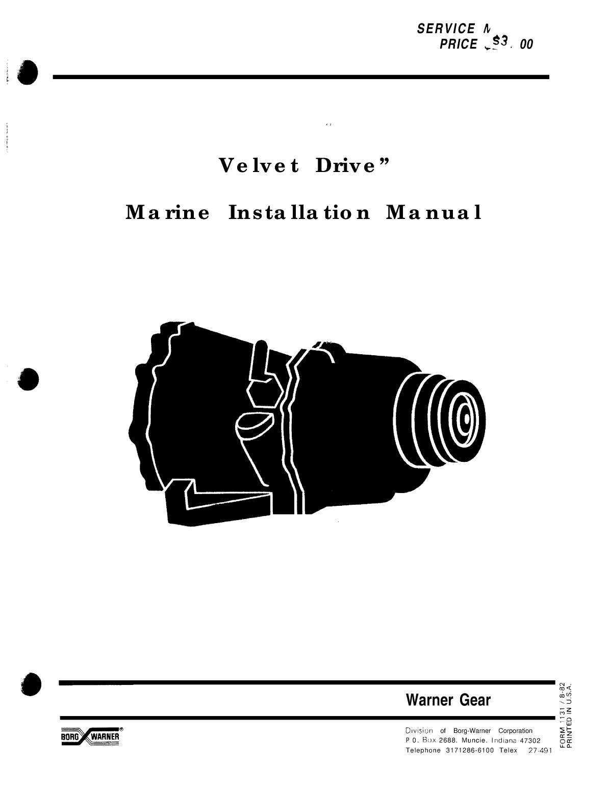 Borg Warner Velvet Drive Marine Installation