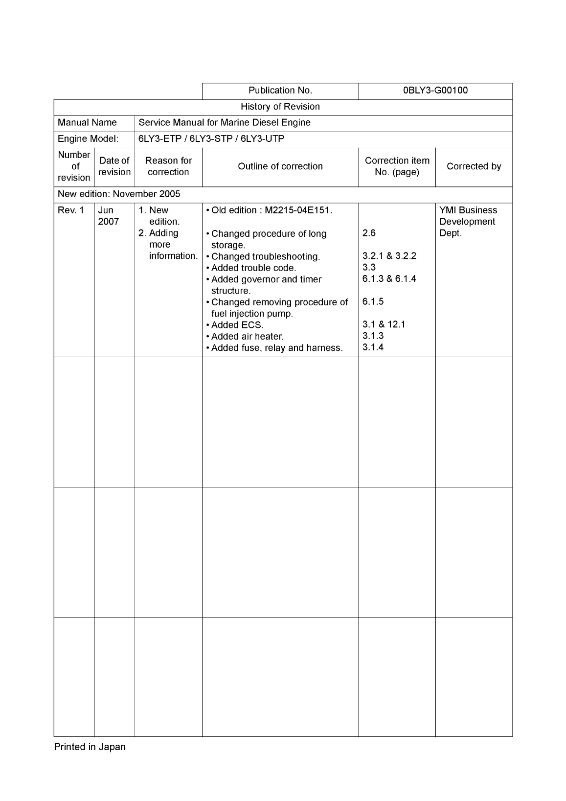6ly3 etp: Yanmar Inboard Engine 480hp/353kw Service Manual