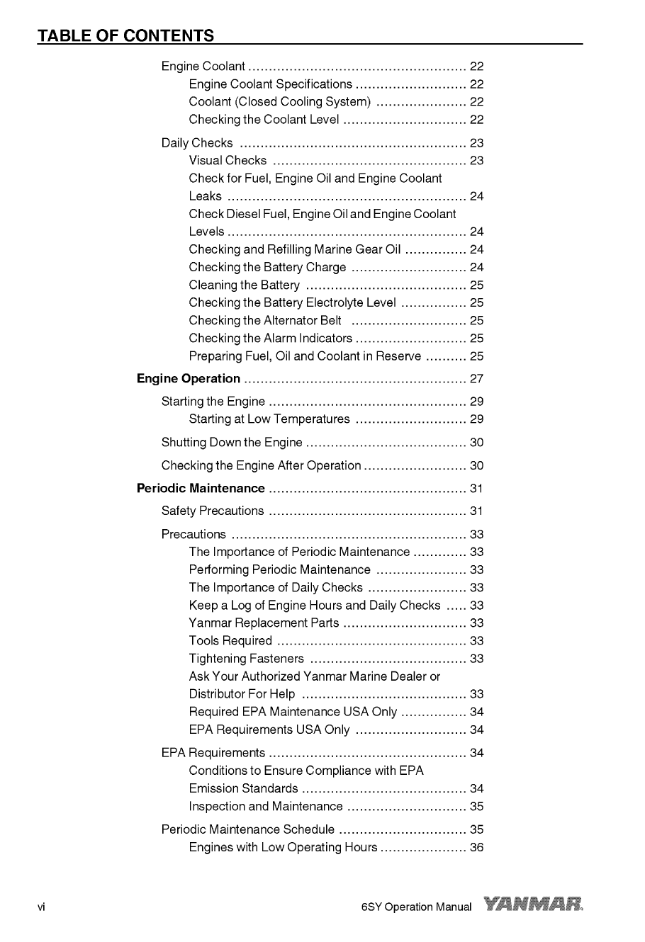 6sy stp: Yanmar Inboard Engine 720hp/530kw Owners Manual