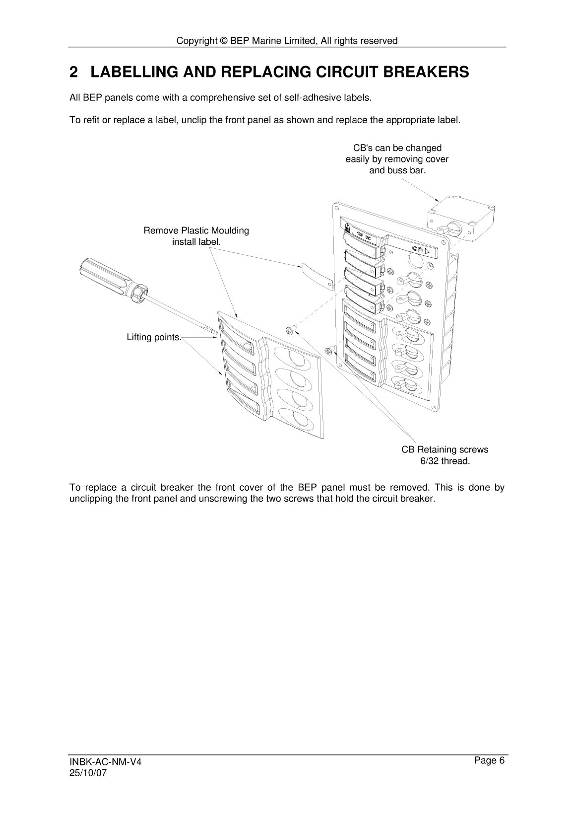 Bep Marine Ac Circuit Breaker Panel 327640 18310