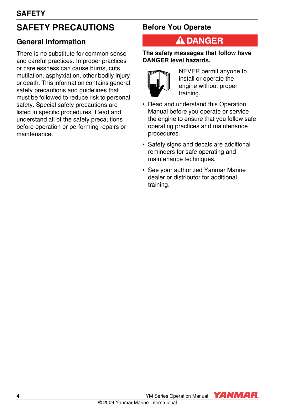 Yanmar Ym Series Operations Manual V2 21jan09