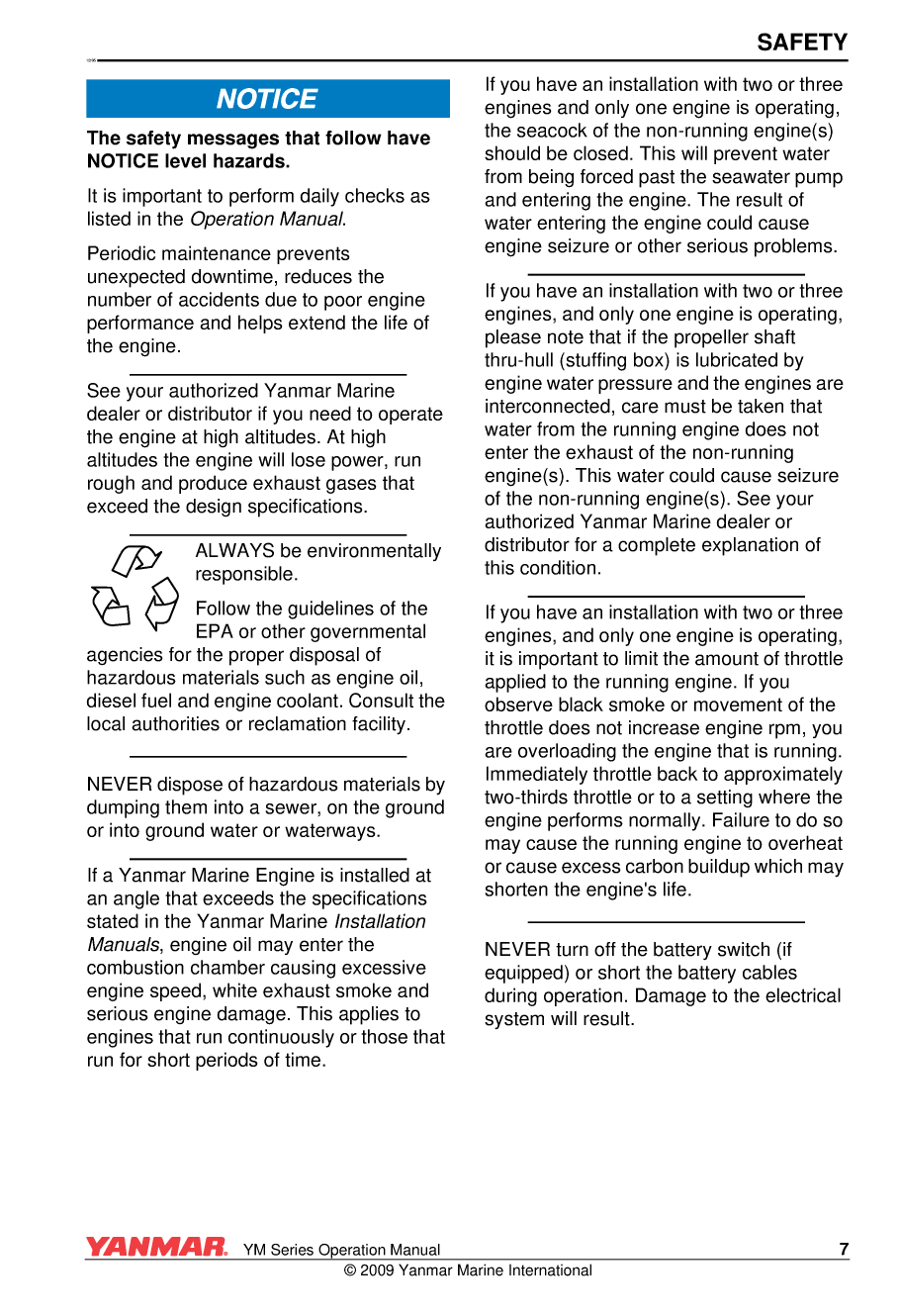 Yanmar Ym Series Operations Manual V2 21jan09