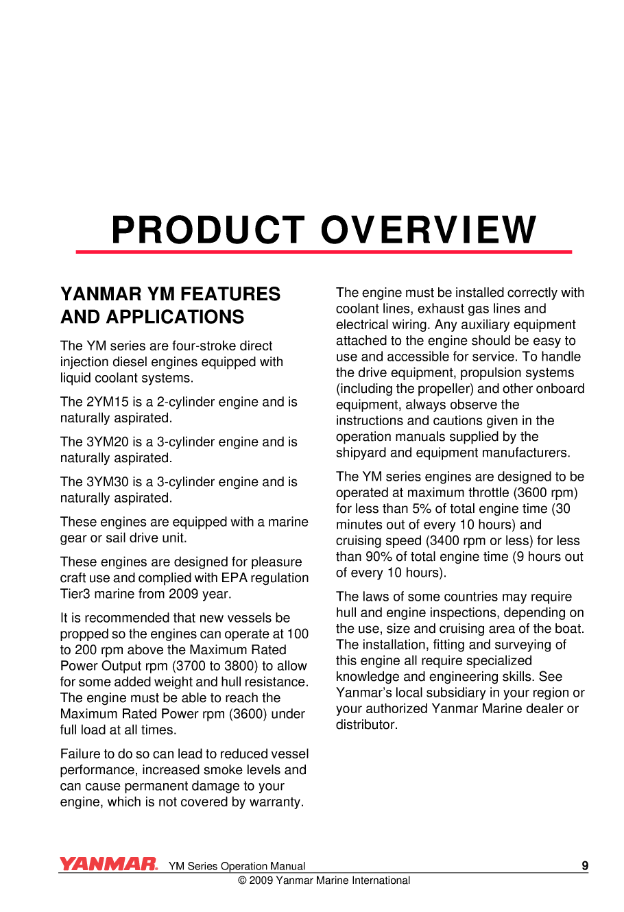 Yanmar Ym Series Operations Manual V2 21jan09