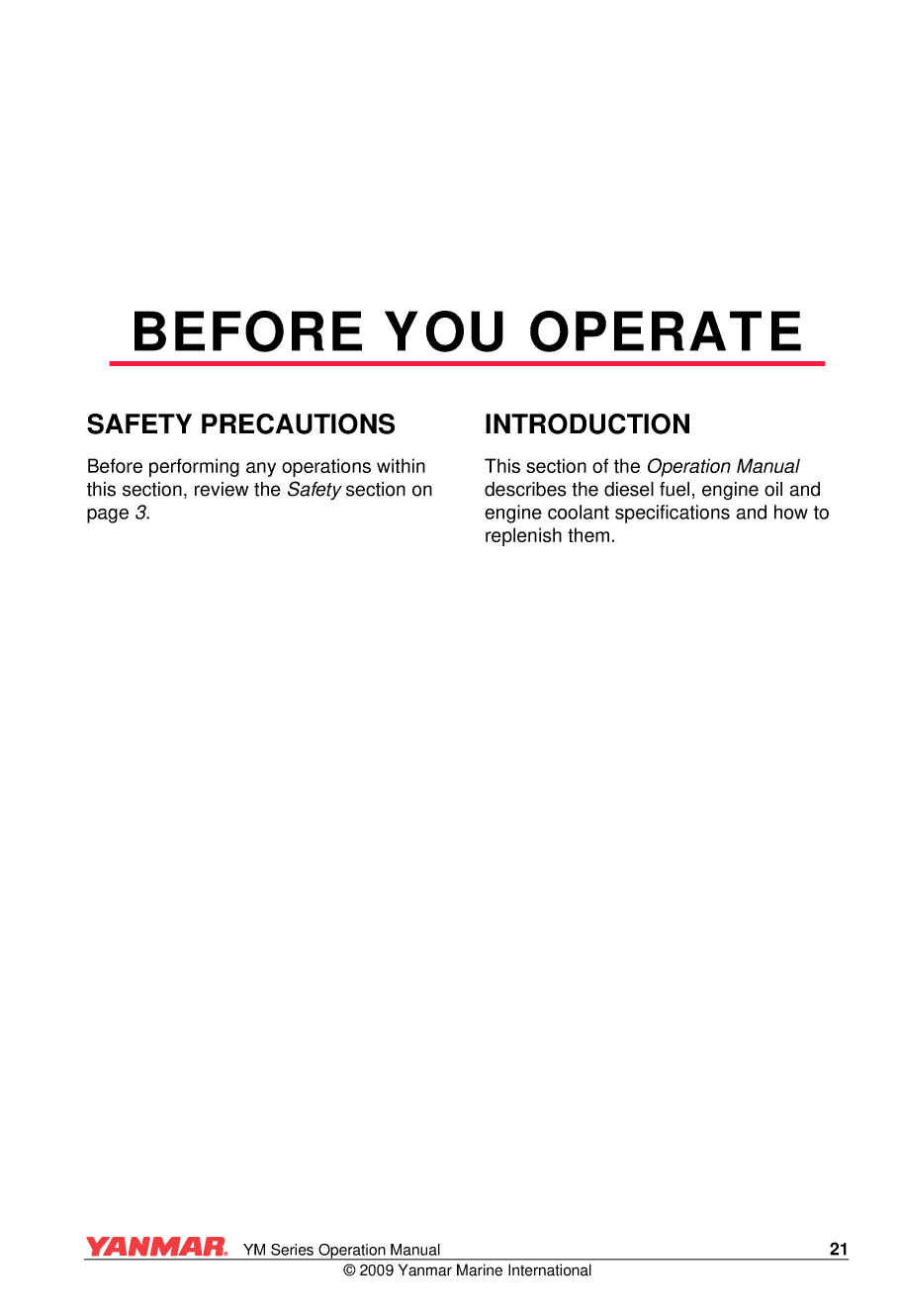 Yanmar Ym Series Operations Manual V2 21jan09