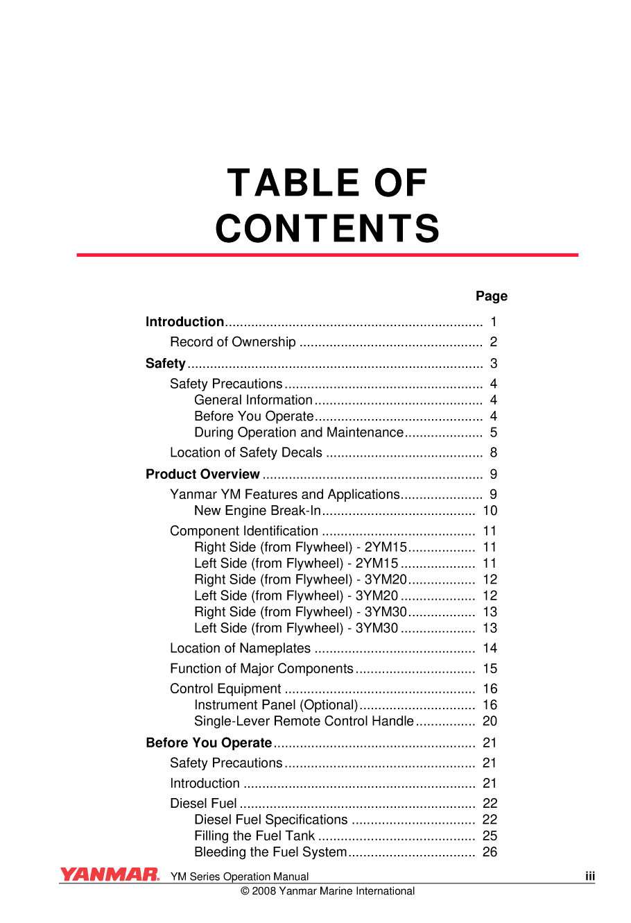 Yanmar Ym Series Operations Manual V2 21jan09