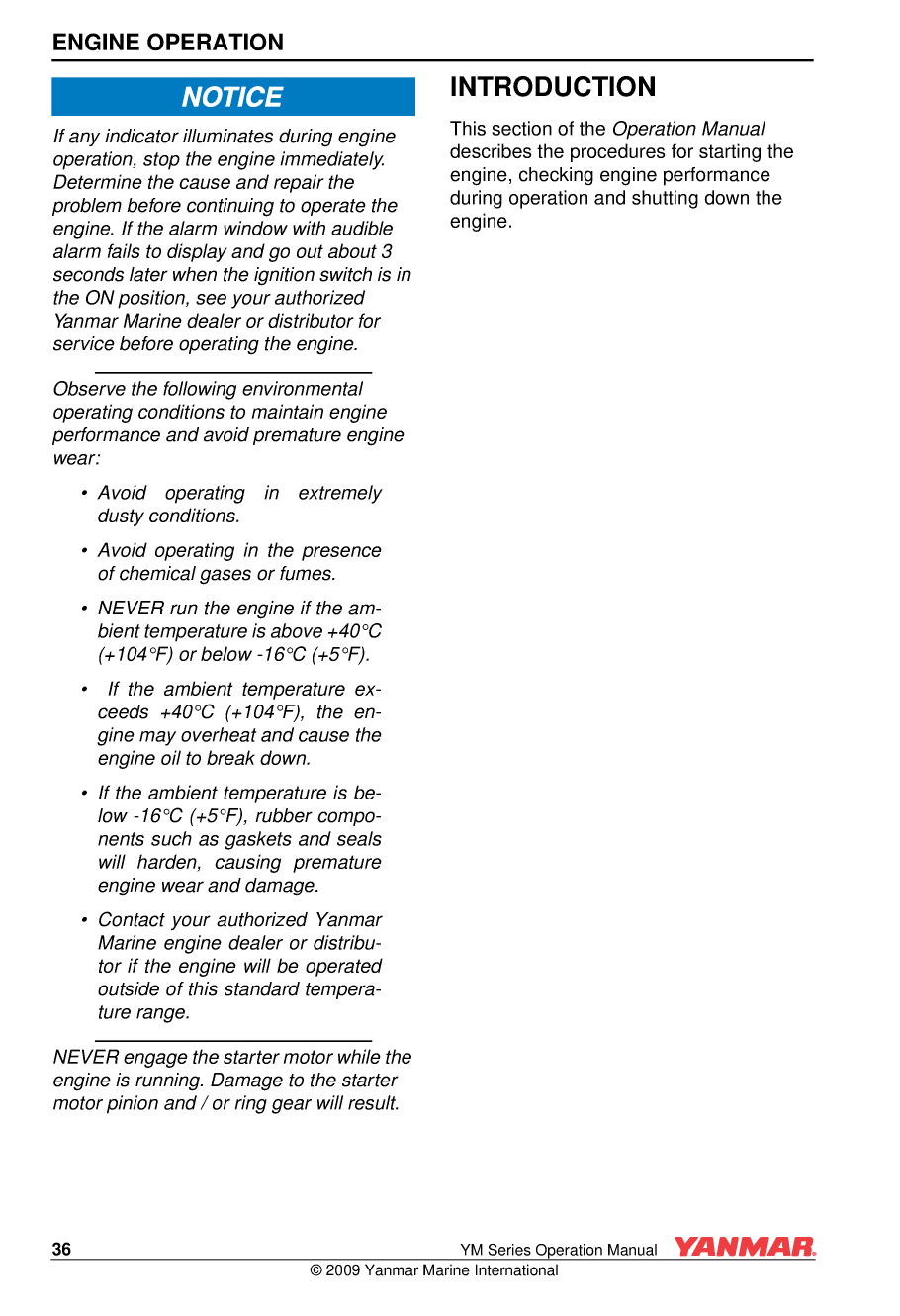 Yanmar Ym Series Operations Manual V2 21jan09