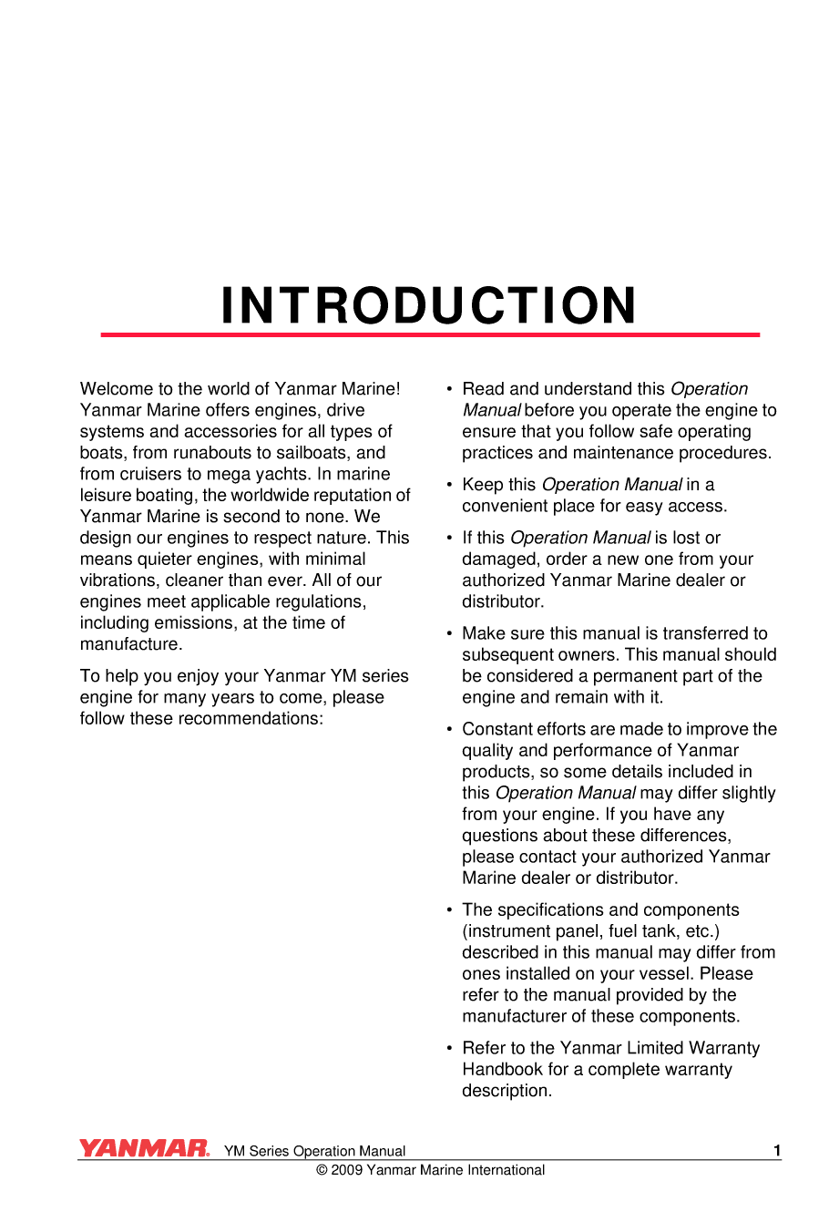 Yanmar Ym Series Operations Manual V2 21jan09
