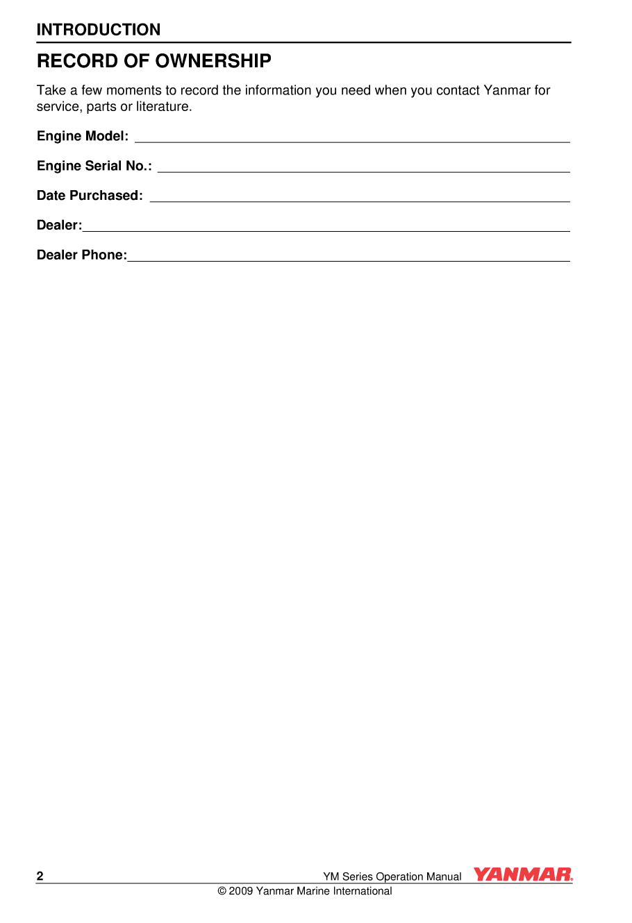 Yanmar Ym Series Operations Manual V2 21jan09