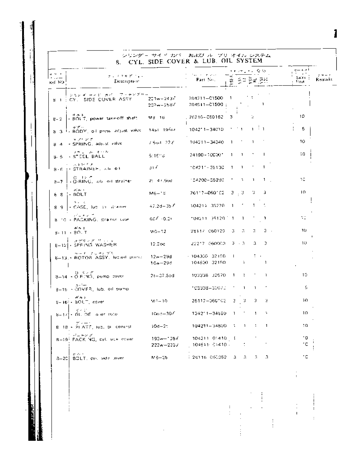 Yanmar Yse Parts List