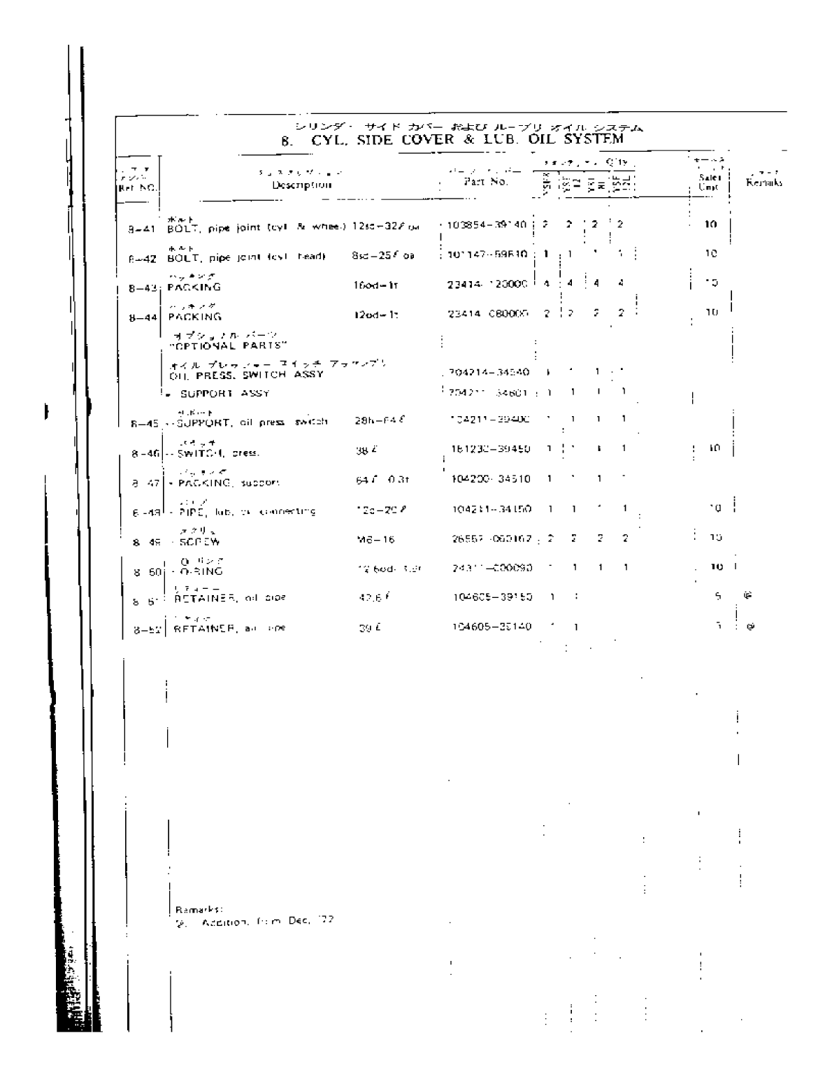 Yanmar Yse Parts List