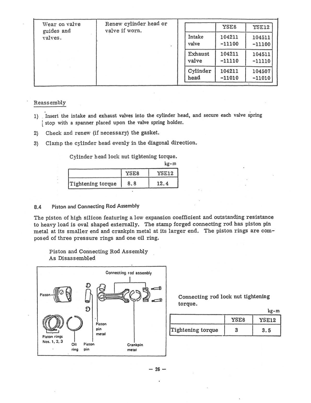 Yanmar yse ysb Service Manual