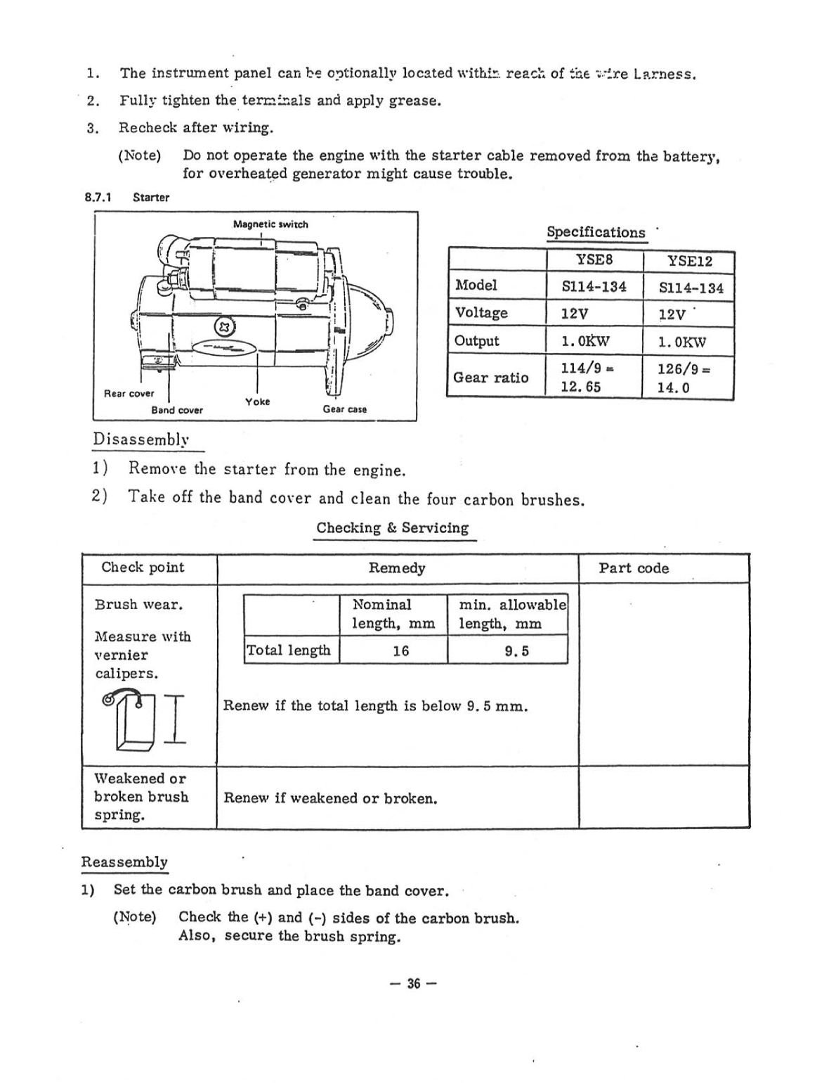 Yanmar yse ysb Service Manual