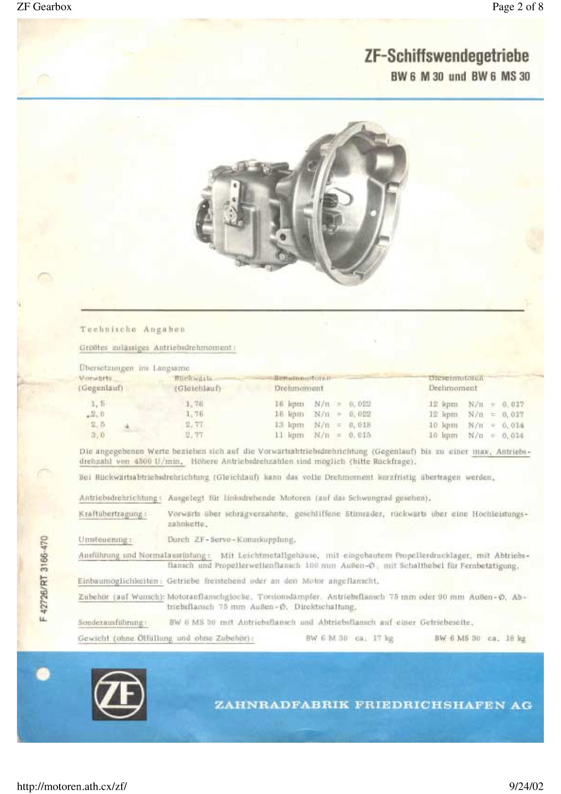 Zf Bw 6m Tranmission