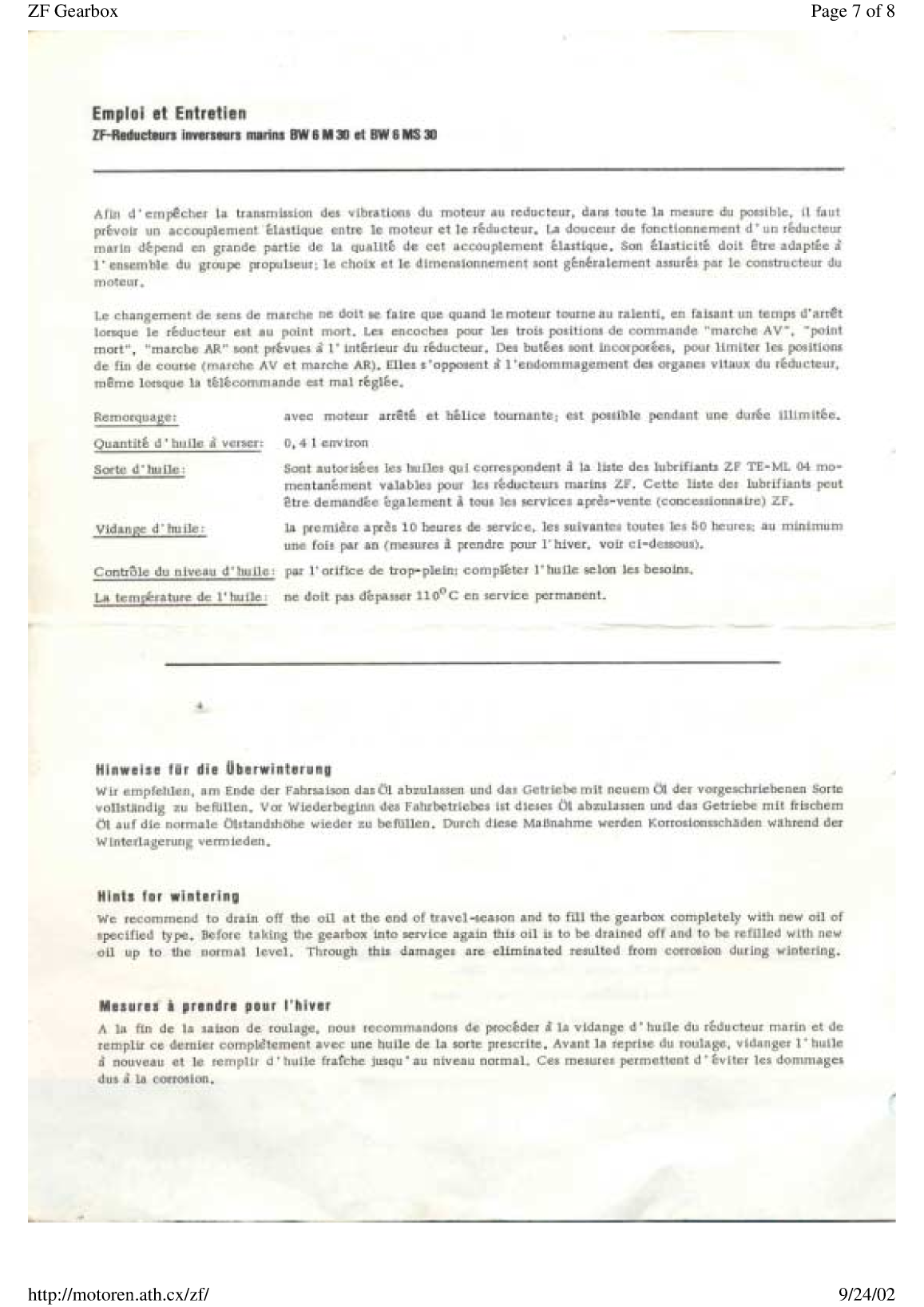 Zf Bw 6m Tranmission