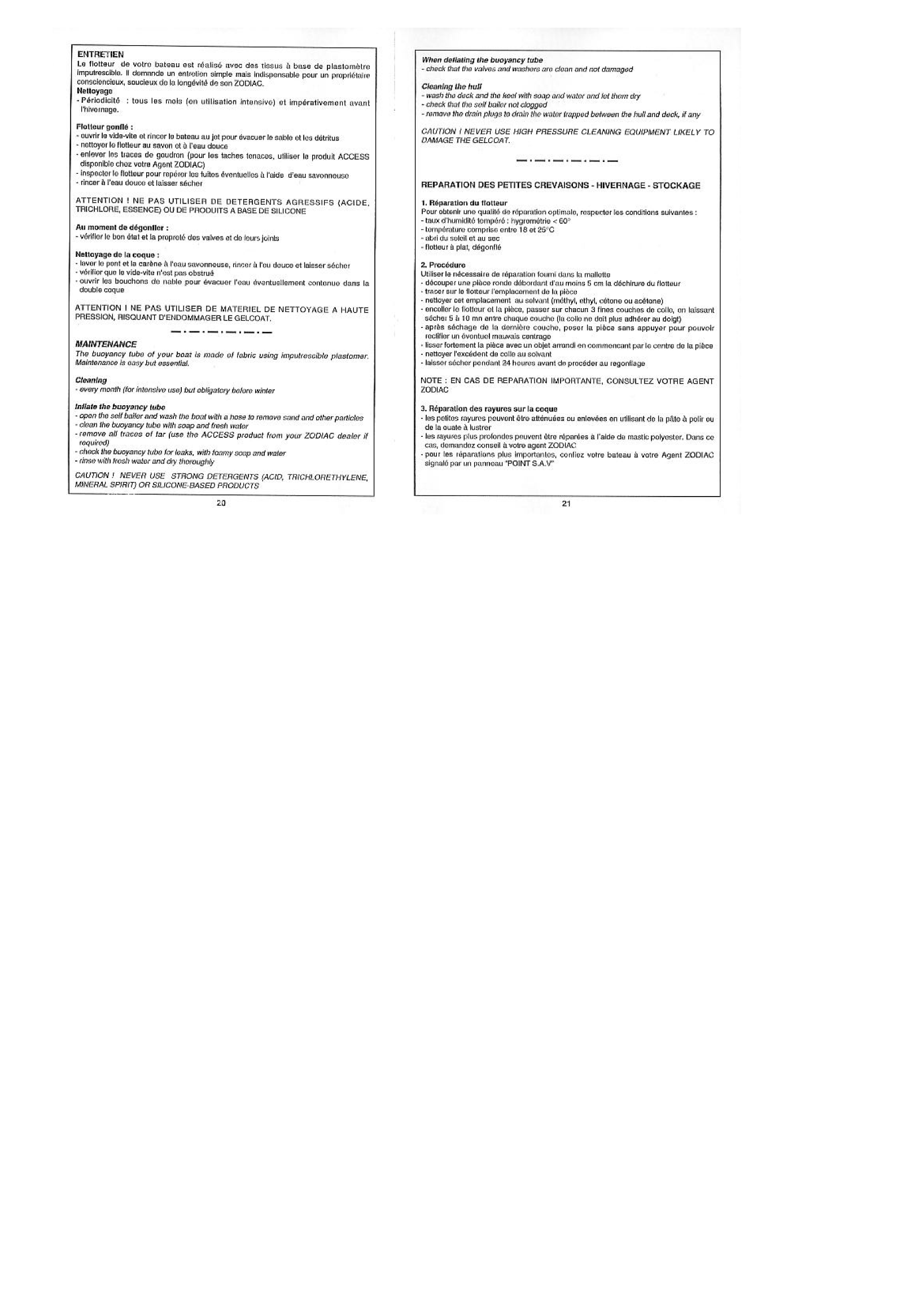 ' Zodiac Yl 275 310 340 Owner's Manual'