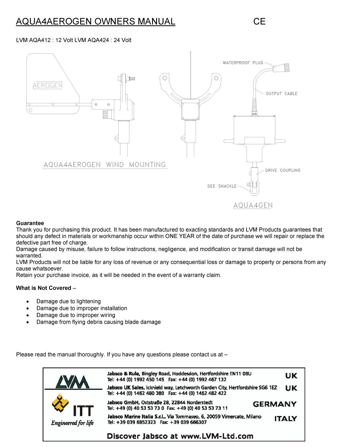 ' Aqua 4 Aerogen Owners Manual'