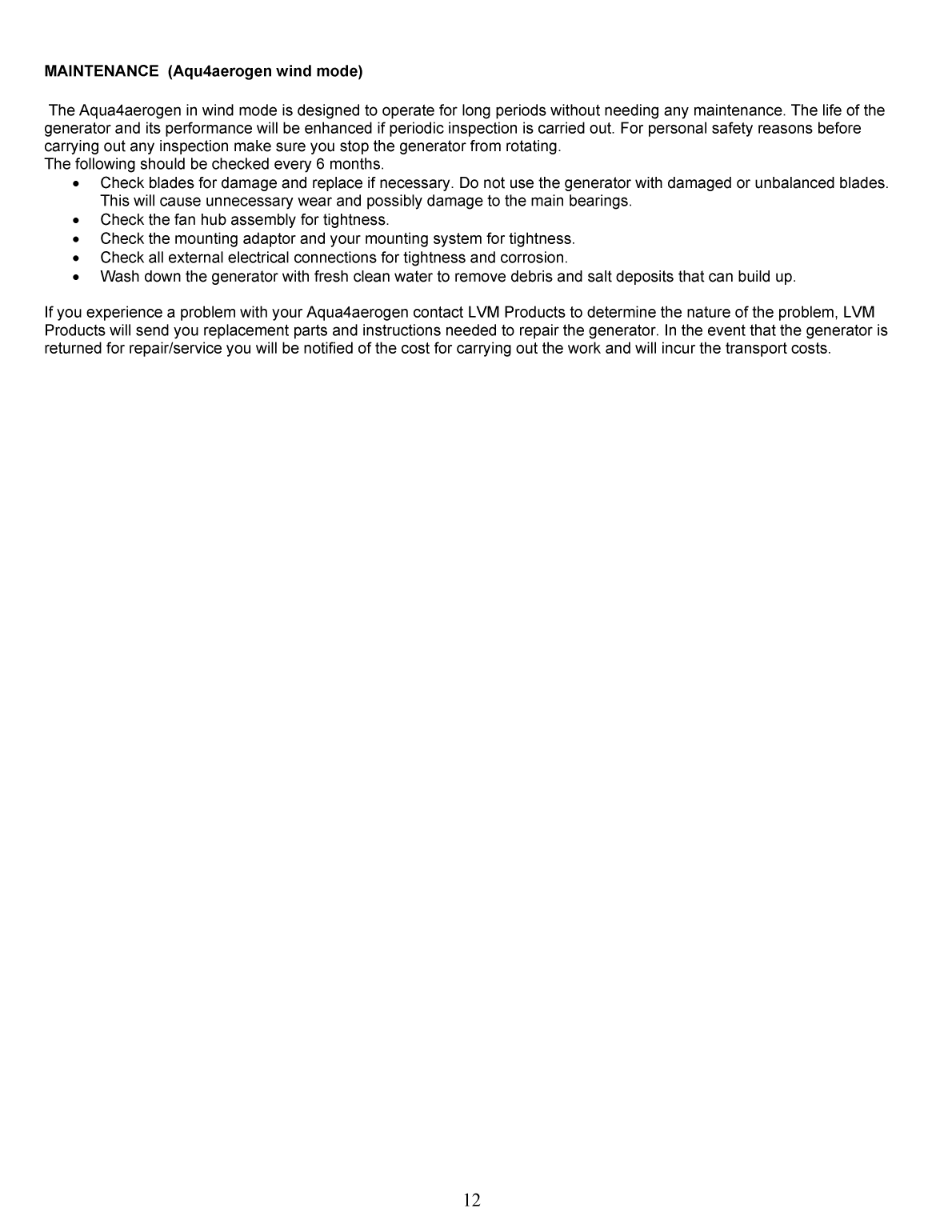 ' Aqua 4 Aerogen Owners Manual'
