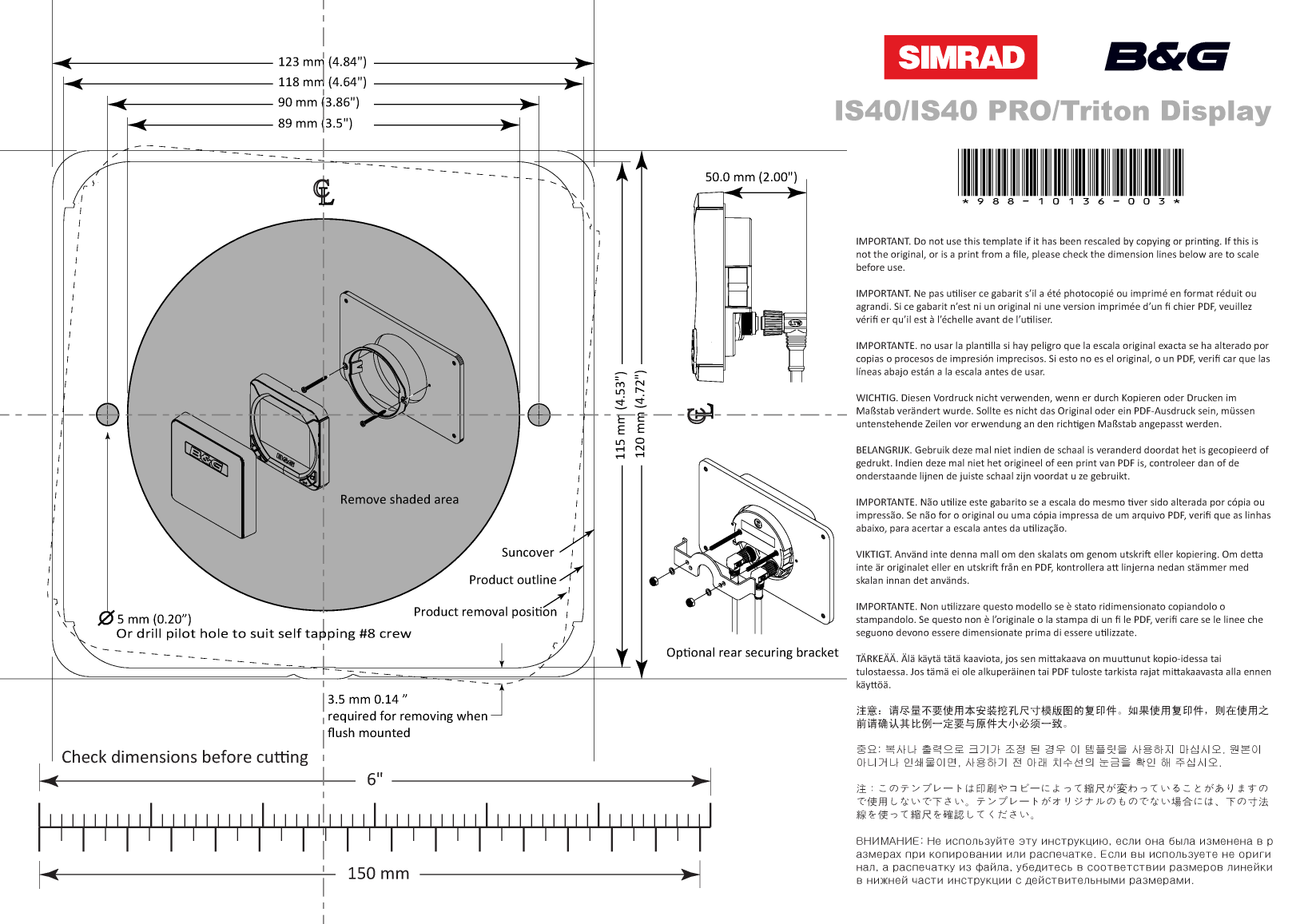 Bg Triton Mounting Template