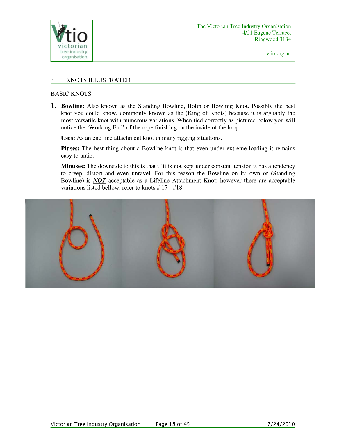 Knots for Arboriculture