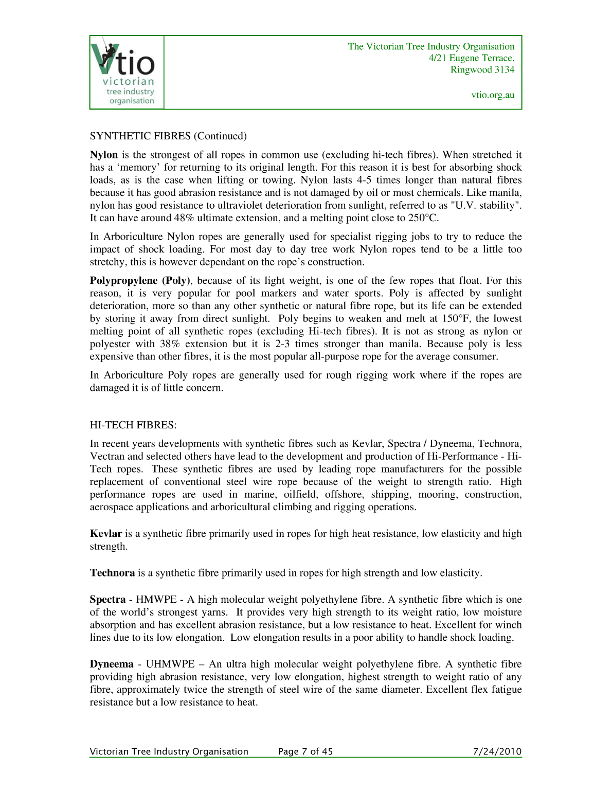 Knots for Arboriculture