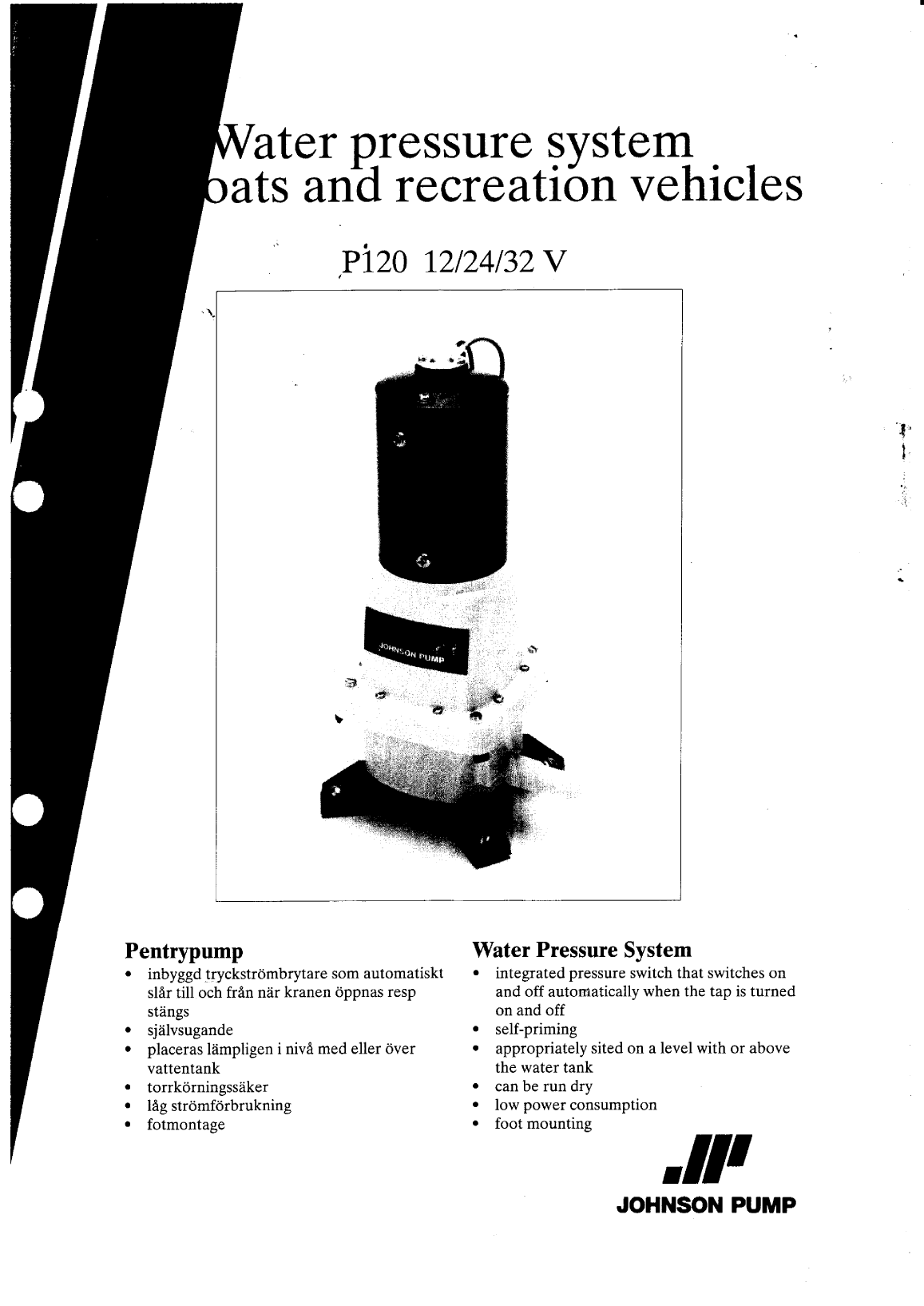 Johnson: P120 Johnson Pump P120 Water Pressure System