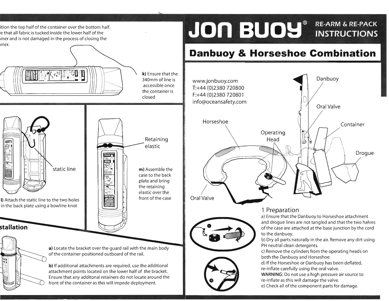 Jon Buoy Dan Buoy Combination Re arm And Re pack Instructions