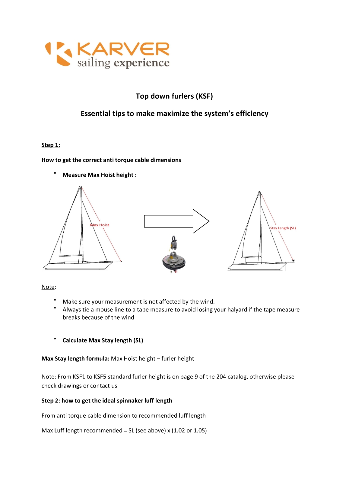 Karver Ksf Recommandations ( Model, Sail & Anti torsion)