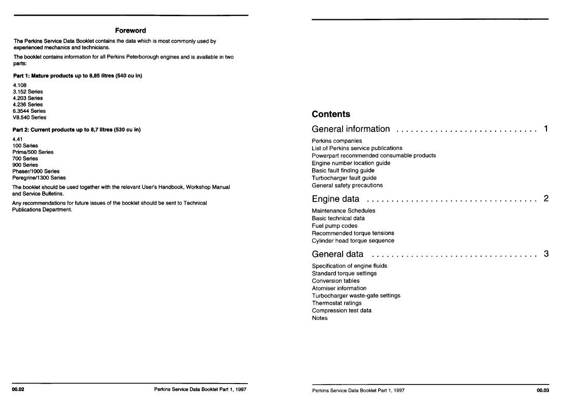 Perkins Service Data Book Part 1