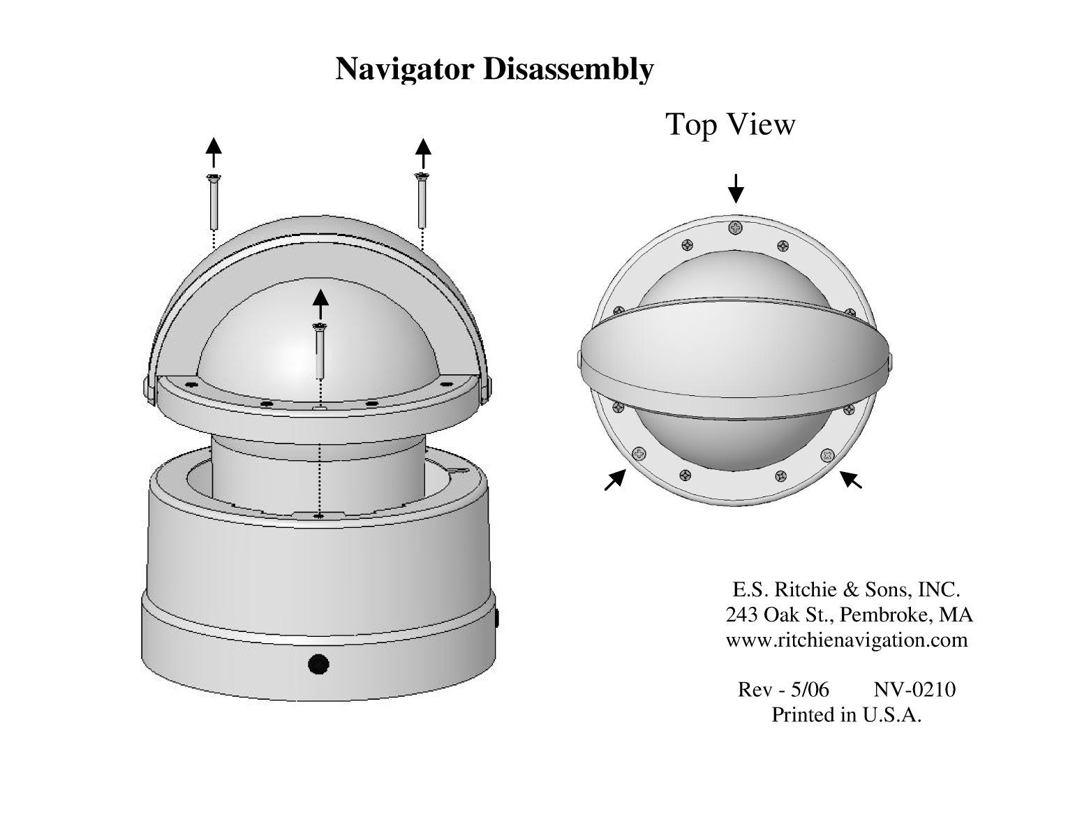 Ritchie Navigator Binnacle Mount Compass Model Dn 200