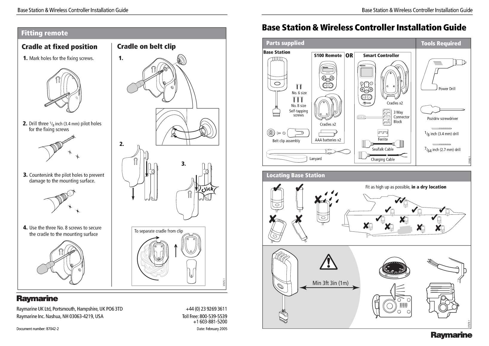 Raymarine S100 Wireless Remote Installation 87042 2 en