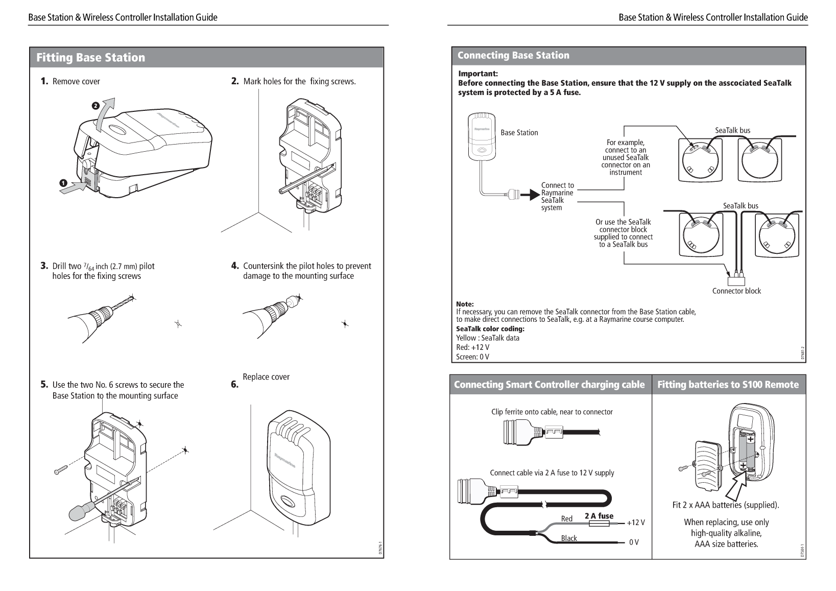 Raymarine S100 Wireless Remote Installation 87042 2 en