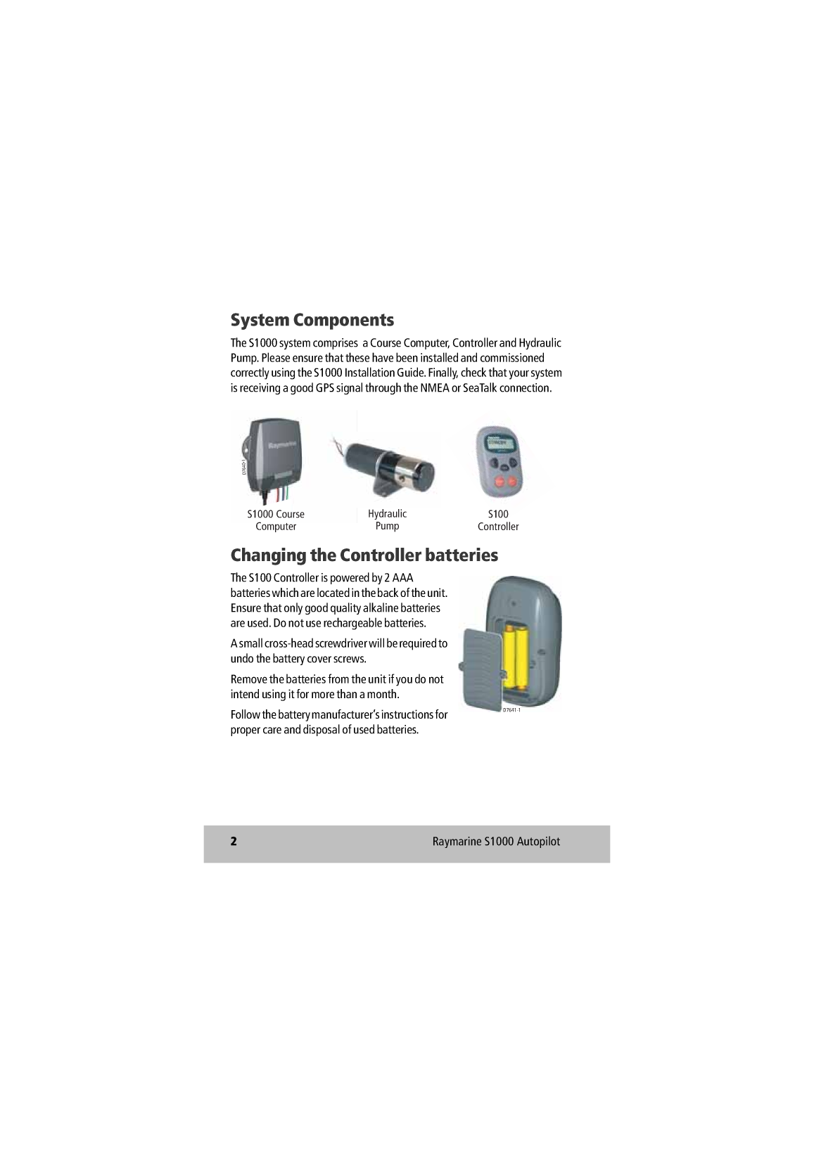 Raymarine S1000 Autopilot User Guide 81245 4