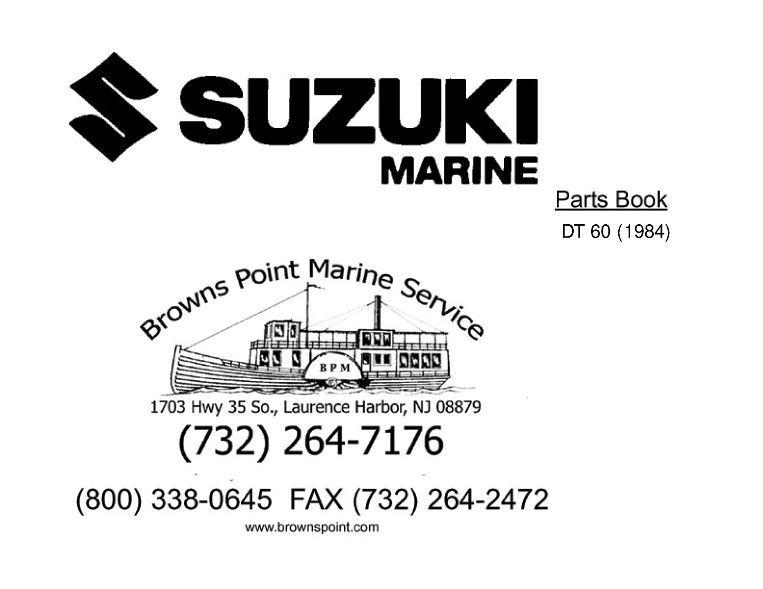 Suzuki Dt60 1984 Parts Manual