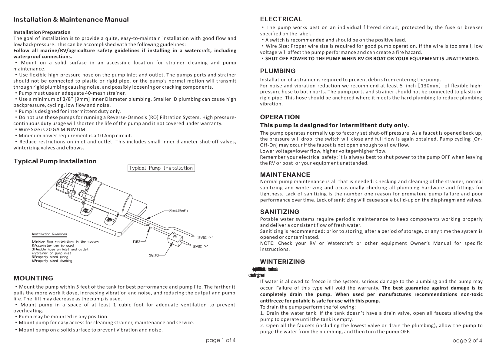 Seaflo 21 Series Instructions Refrigerator Drain Pump