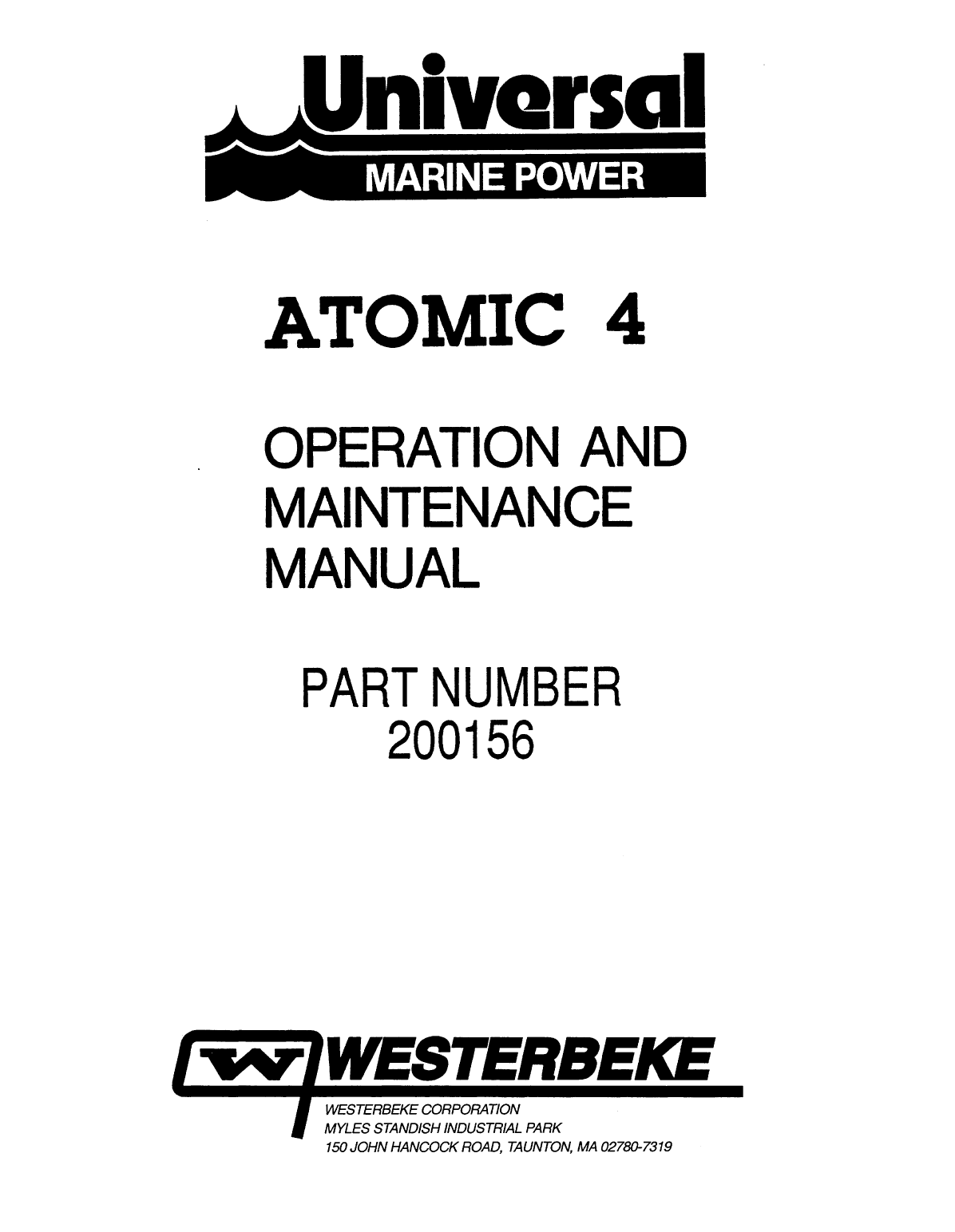 Universal Atomic 4 Operator's Manual