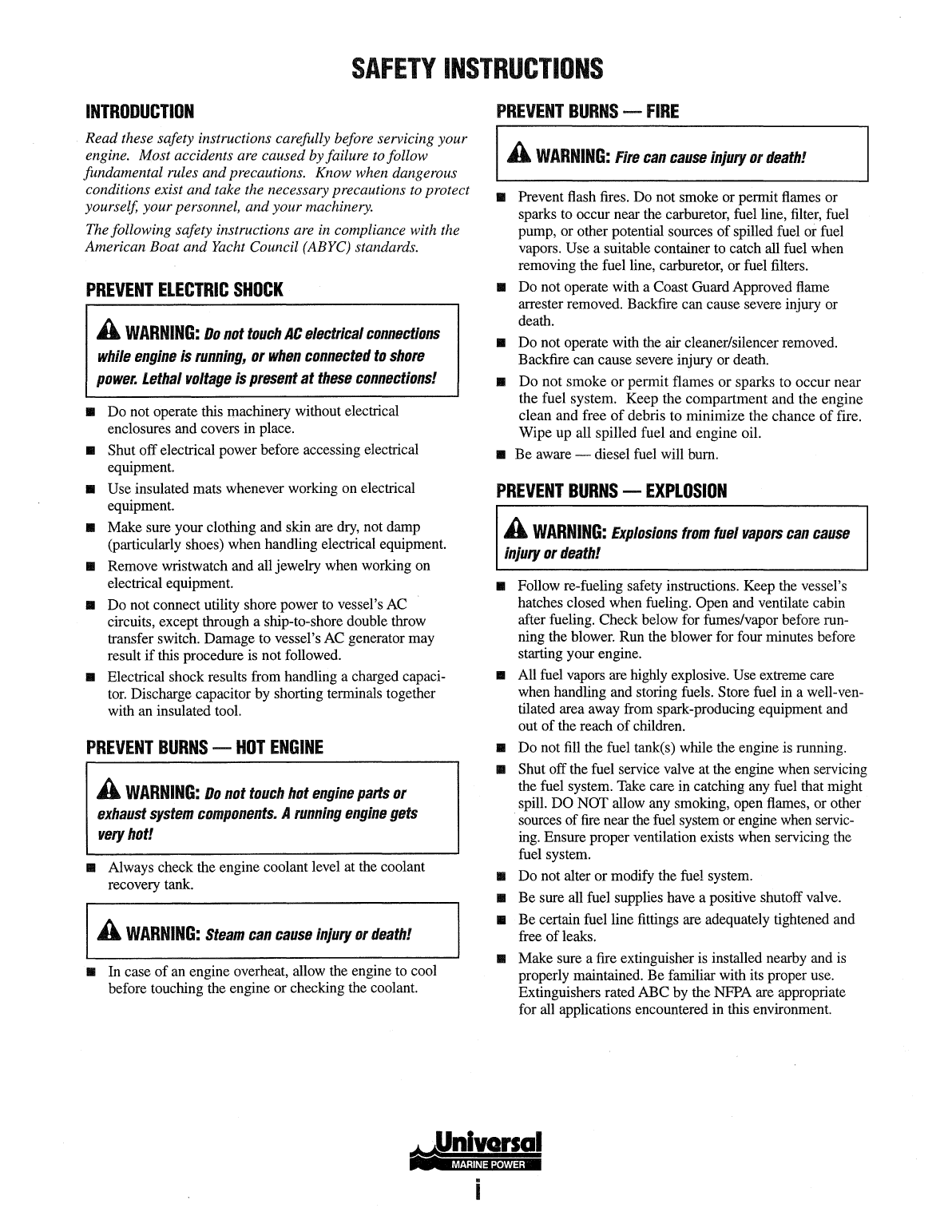Universal Diesel M 25xpb Technical Manual