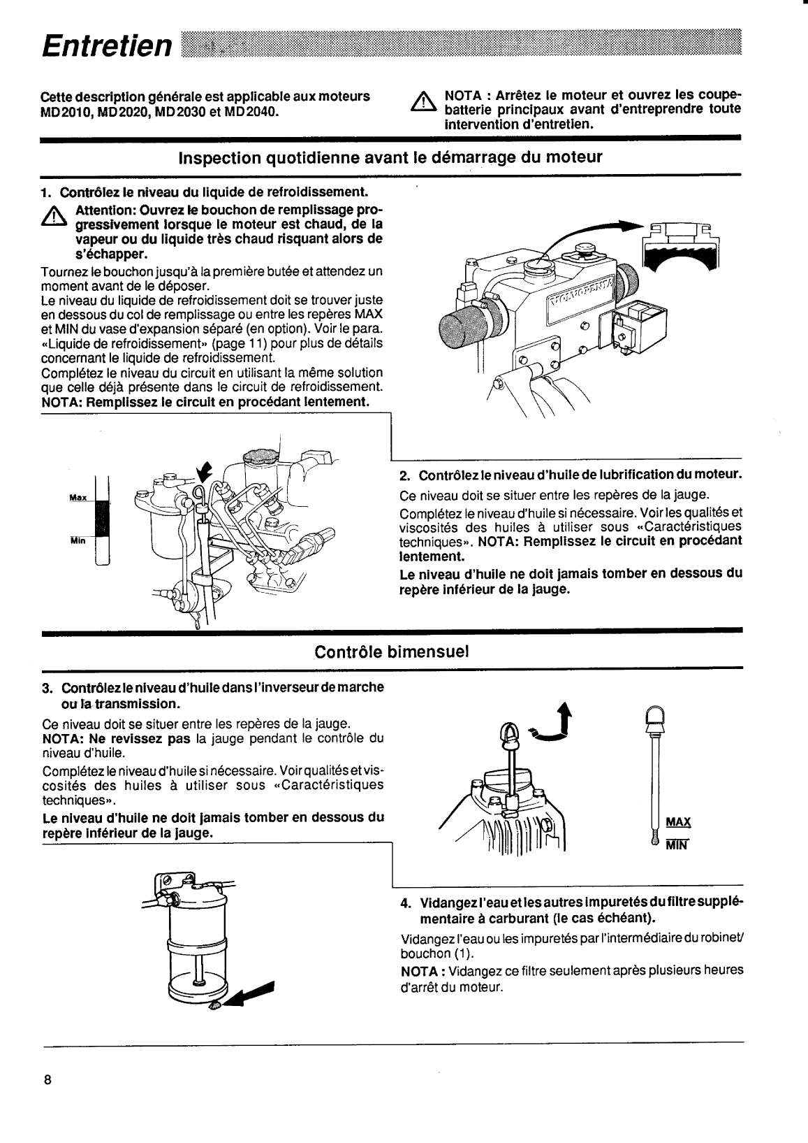 Volvo/md20x0: Manuel d instructions Volvo Md2040 Operation Manual