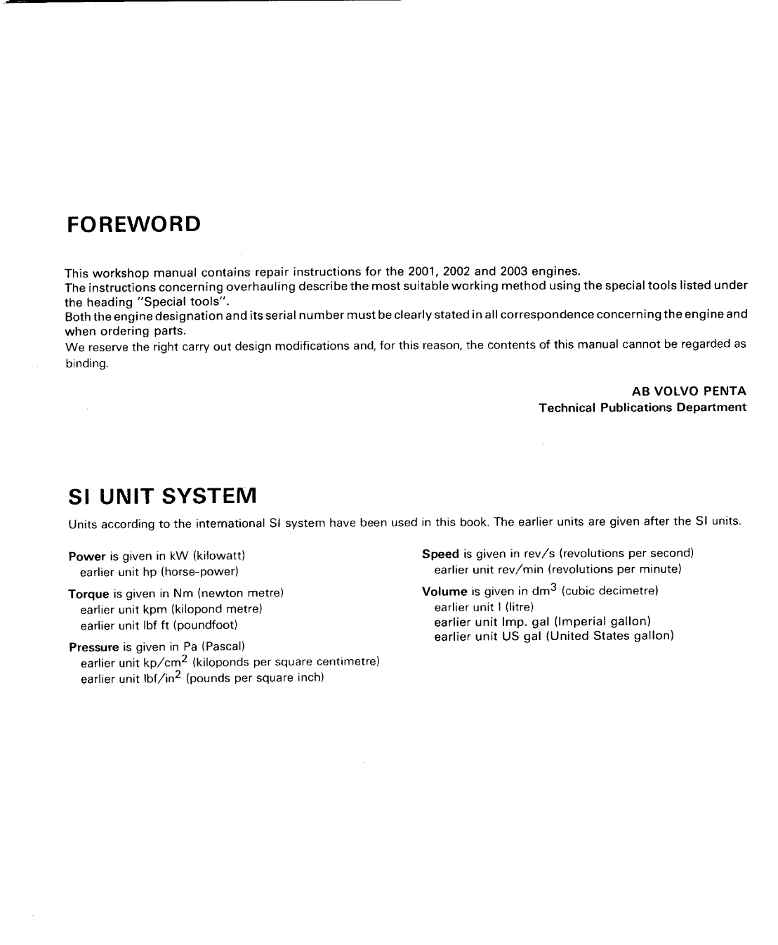 Volvo Penta 2002 Workshop Manual