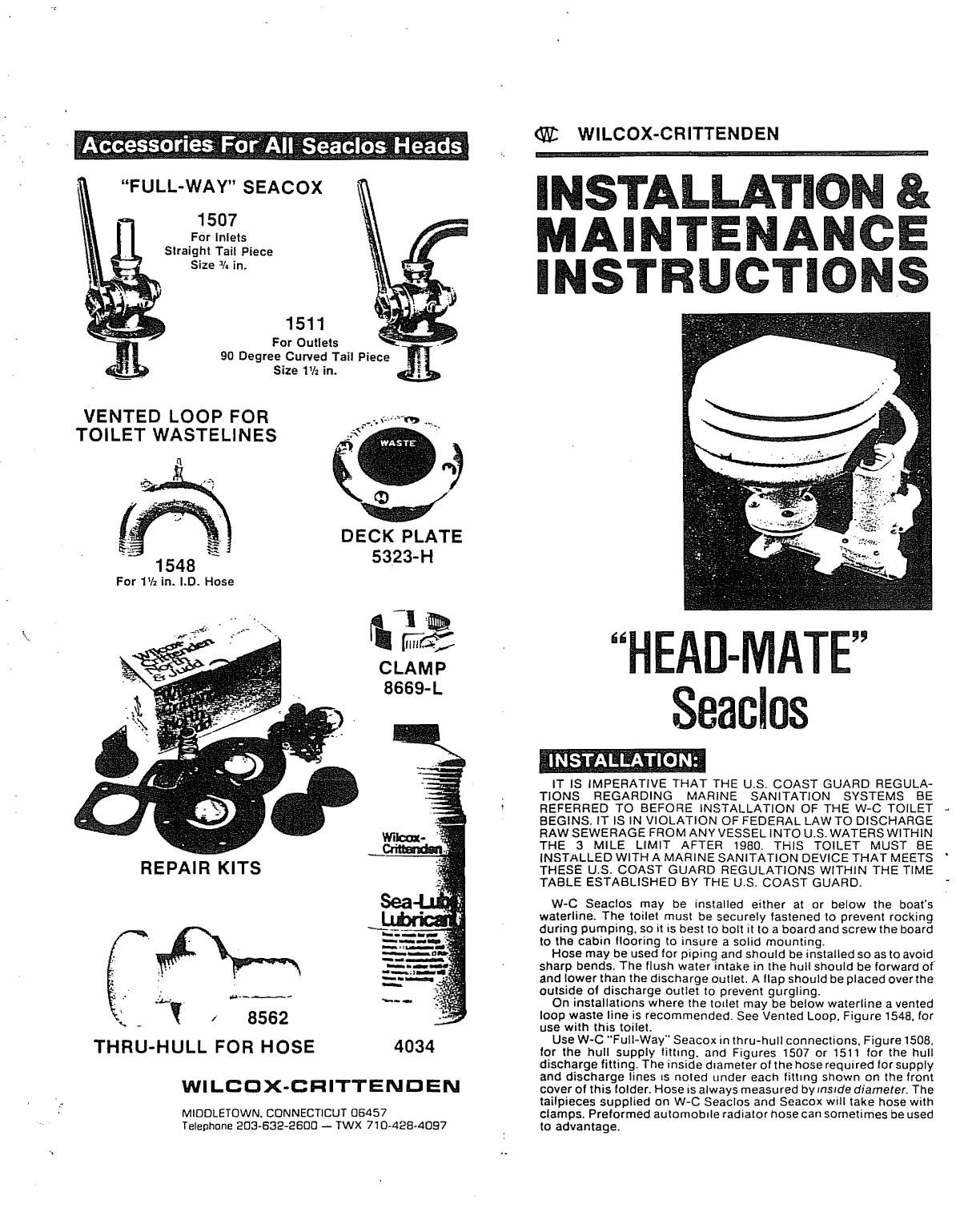 Wilcox Crittenden Marine Head