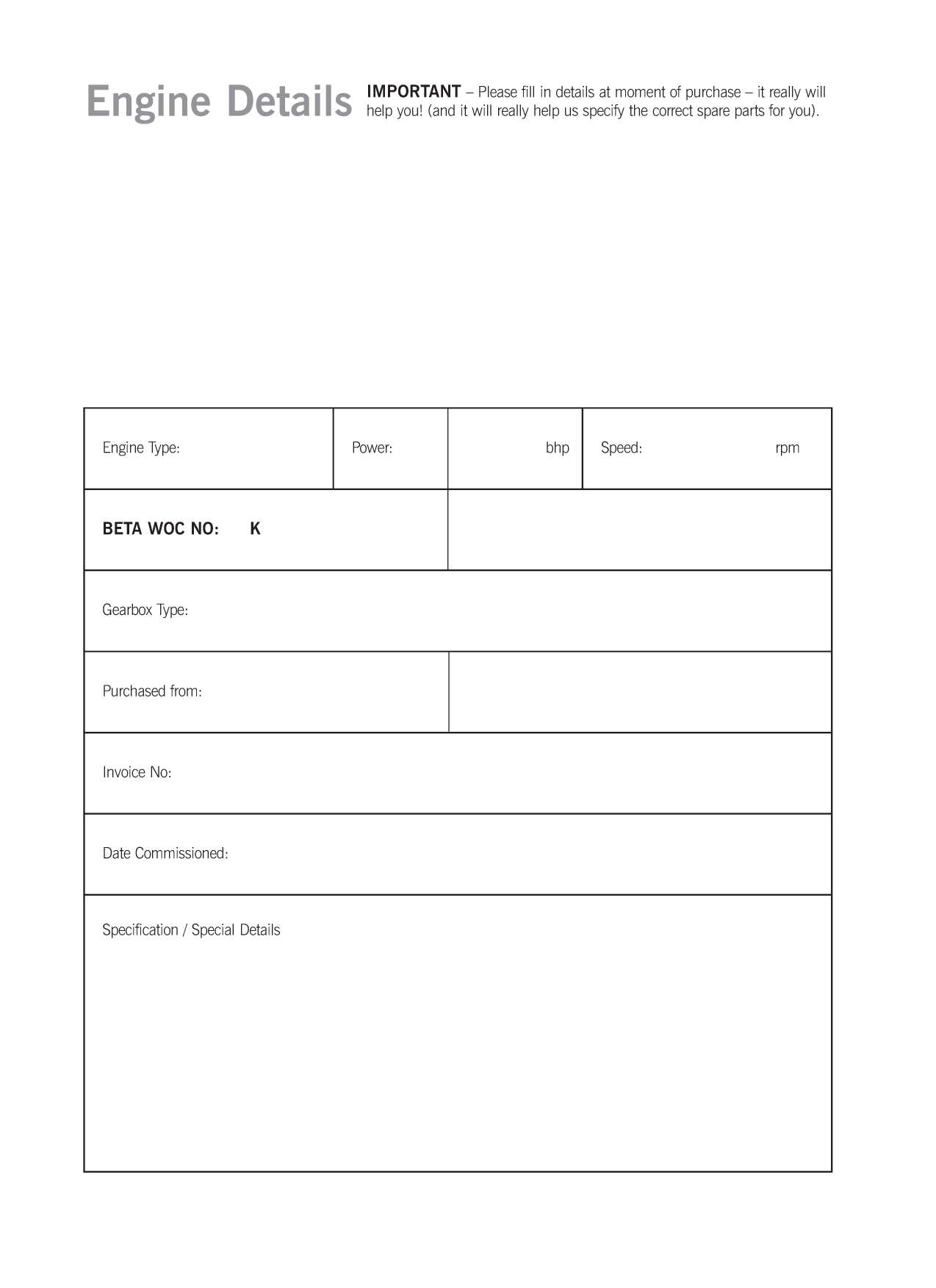 Beta Marinebd1005, Bv1303, Bv1505 Operators Maintanance Manual