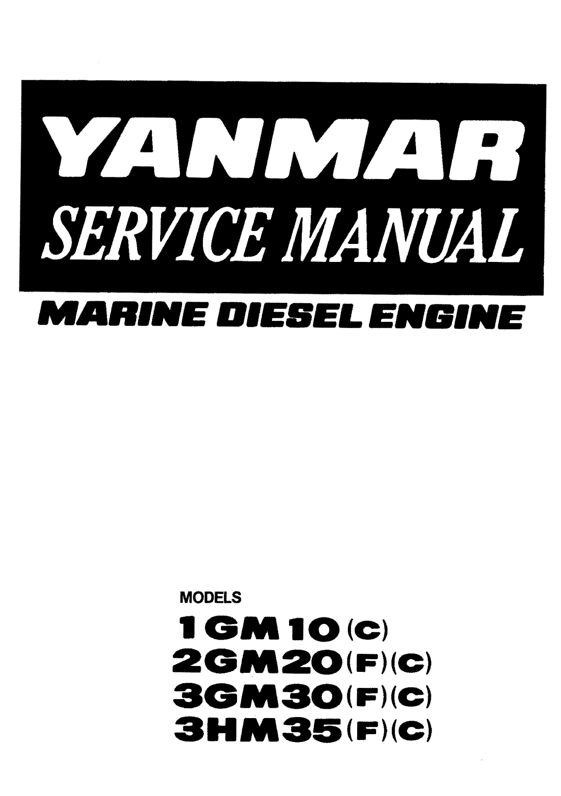1gm10: Yanmar Inboard Engine 9hp/6kw Service Manual