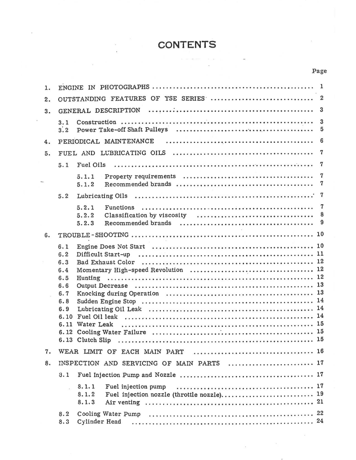 Yanmar yse ysb Service Manual