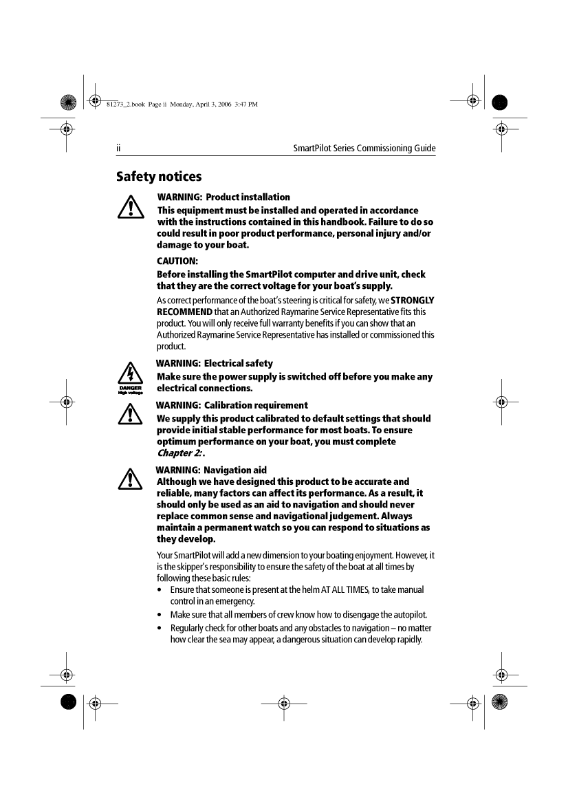 Raymarine S1 s2 s3 Smart Pilot Installation Commissioning Guide 81273 2