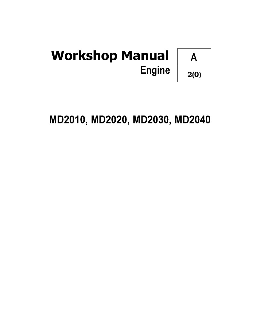  Volvo  Penta Md2010 20 30 40  Workshop  Manual manual page 1