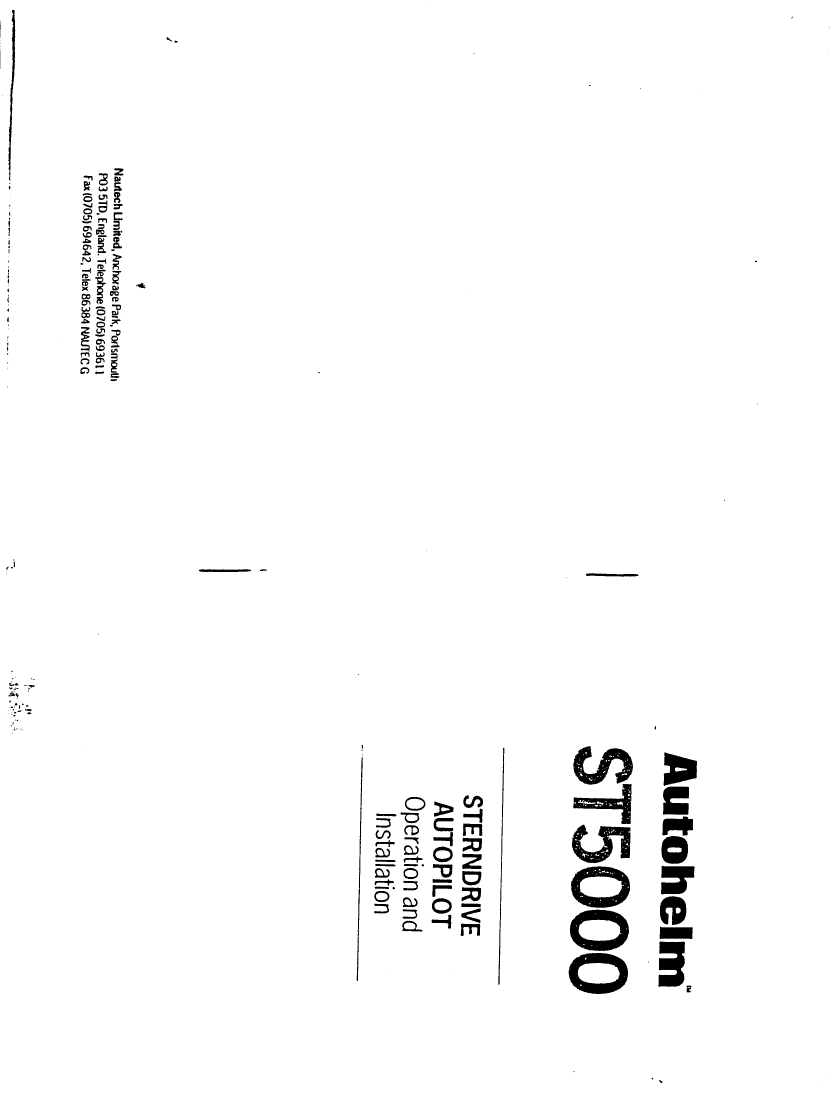   Autohelm  Autopilot st5000  Stern  Drive manual page 3