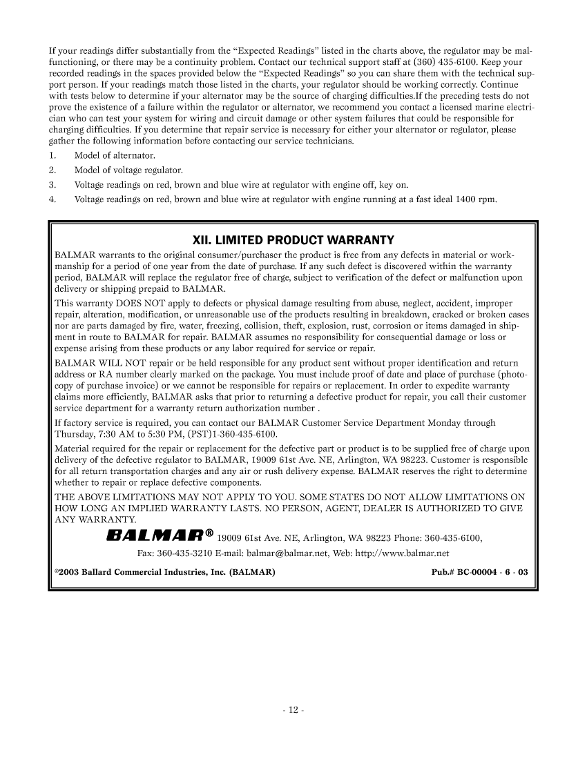   Balmar ars 4  Manual manual page 13