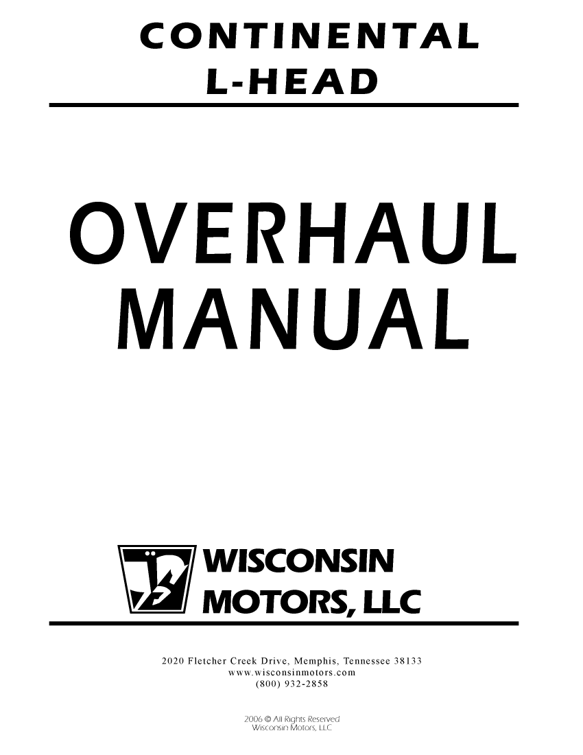  Continental L  Head  Overhaul  Manual manual page 1