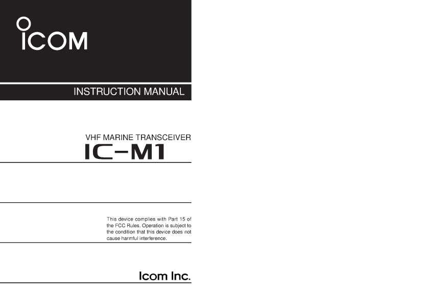  Icom Ic m1 manual page 1