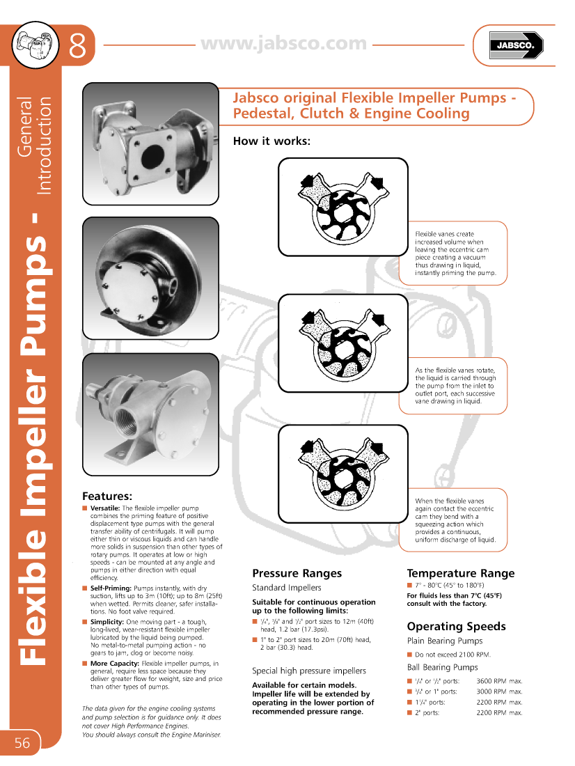  Jabsco  Flexible  Impeller  Pumps manual page 1