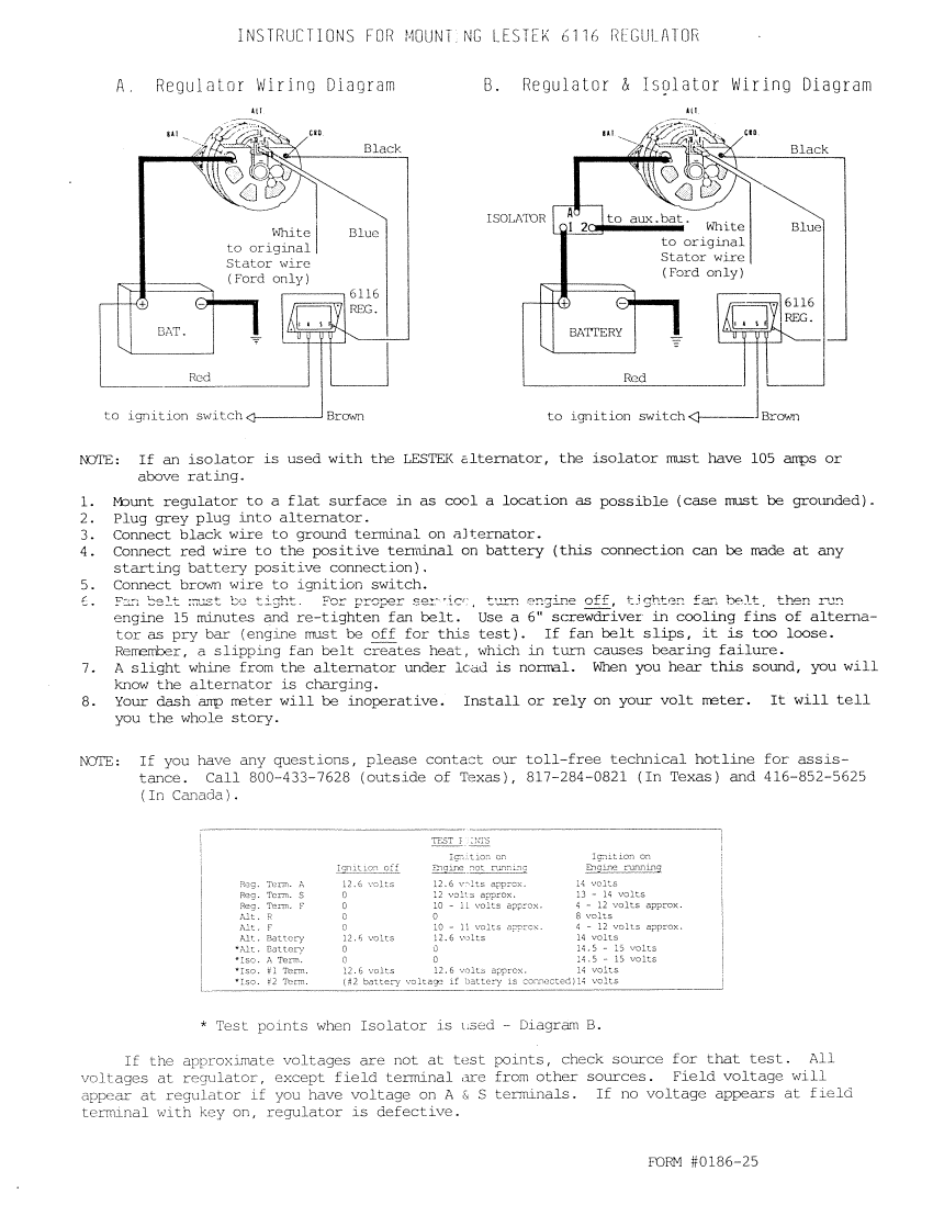  Lestek 6116  Voltage  Regulator manual page 1
